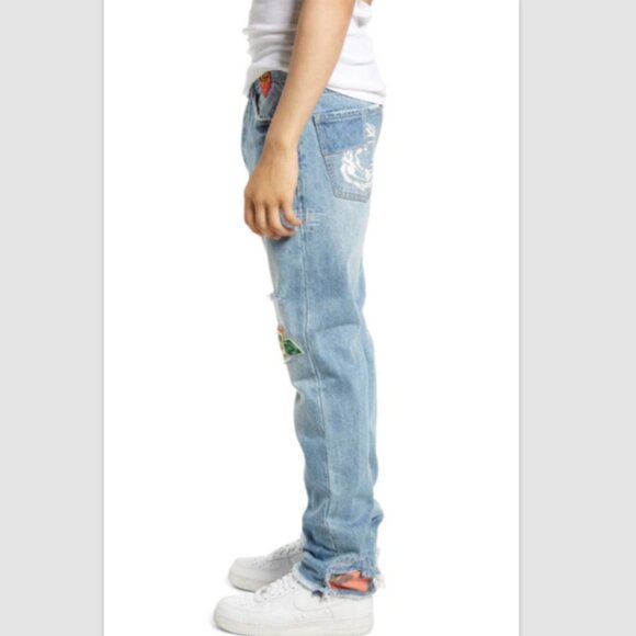 BILLIONAIRE BOYS CLUB Men's Co-Pilot Rip & Repair Straight Leg Jeans Sz 30 NWT - Picture 3 of 7